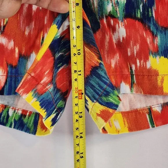 Merona Shorts Womens Size 8 Floral Red and Blue Flat Front With Pockets - Picture 5 of 6